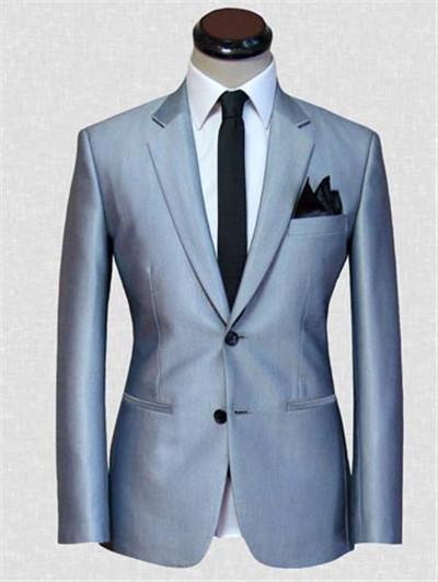 缎面领酒红西装